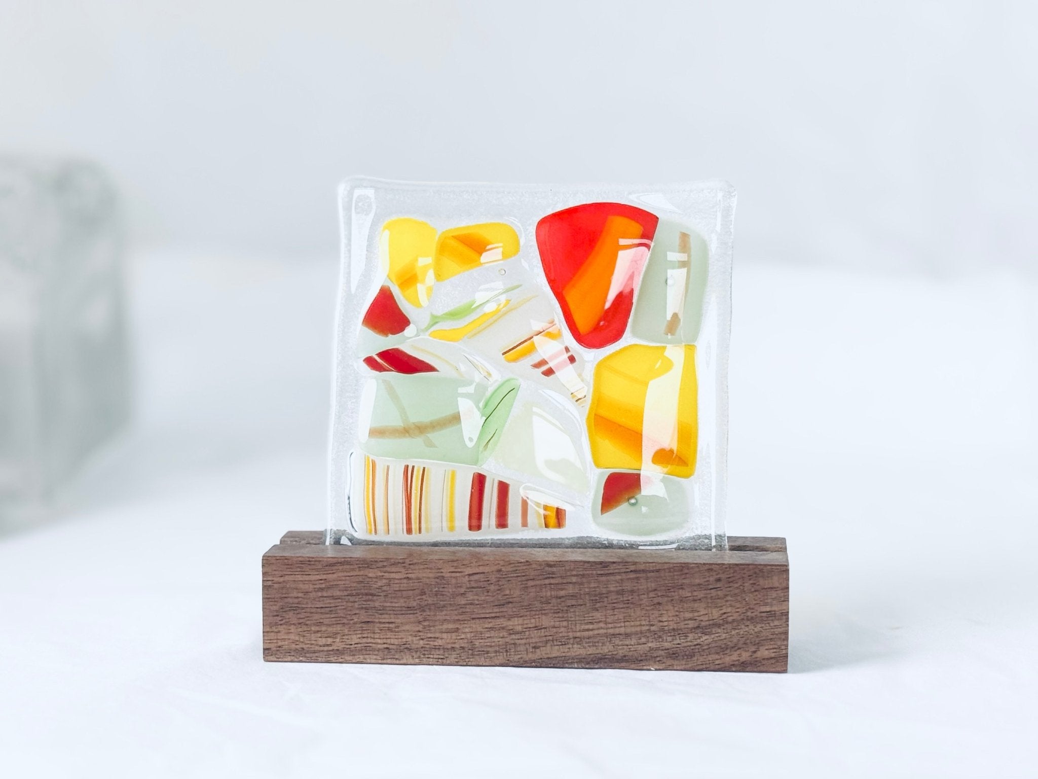 Carré en verre recyclé (motifs variées) - La Meduse - Verre soufflé