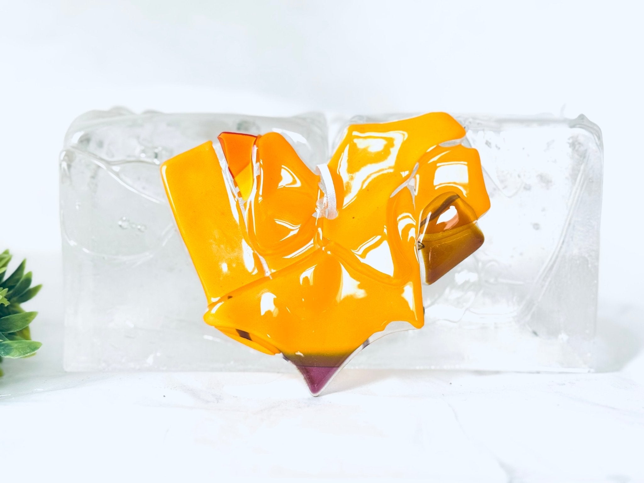 Petit coeur en verre recyclé - La Meduse - Verre soufflé