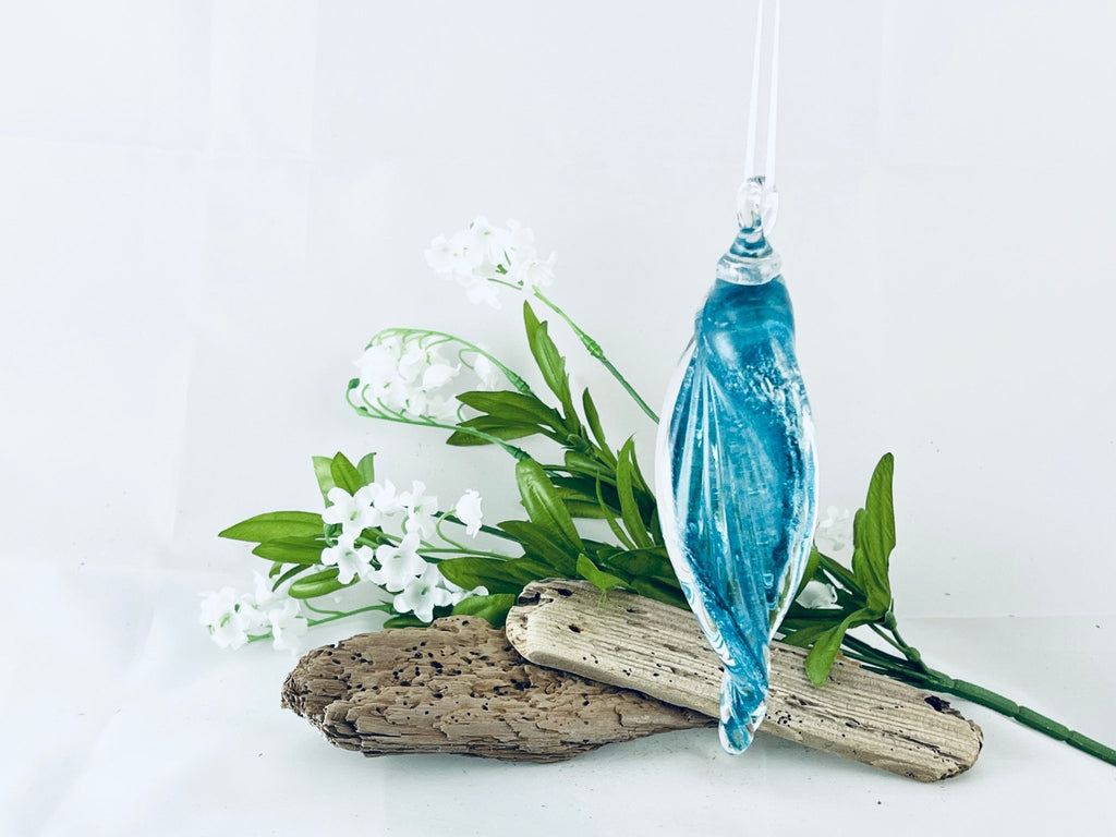 "Glaçon scintillant" en verre avec cendres funéraires - La Meduse - Verre soufflé