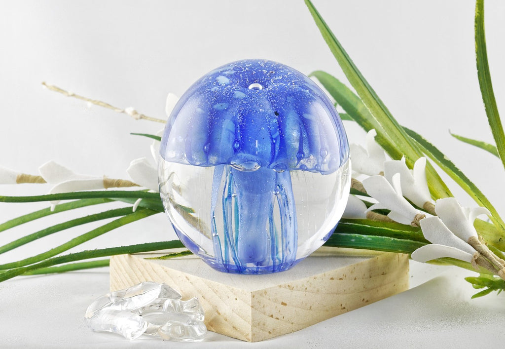 Méduse en verre "Douce Éternité" (ronde) avec cendres funéraires - La Meduse - Verre soufflé