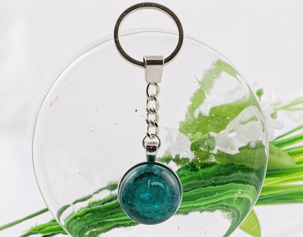 Porte-clefs "Voie lactée" en verre pour cendres funéraires - La Meduse - Verre soufflé