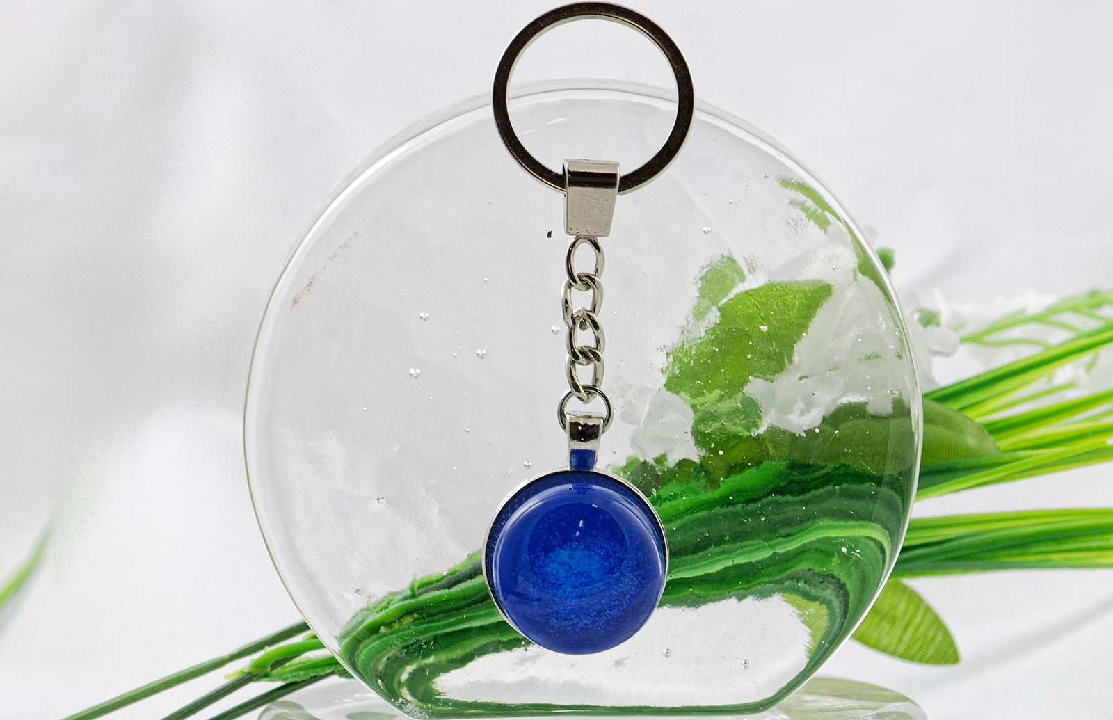 Porte-clefs "Voie lactée" en verre pour cendres funéraires - La Meduse - Verre soufflé