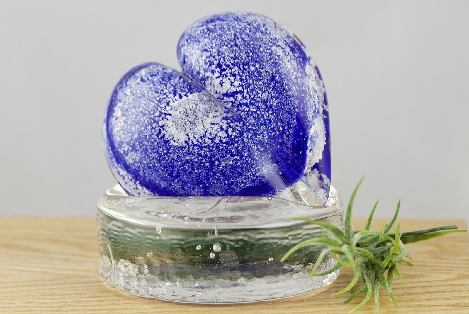 Urne funéraire "Cœur" en verre et en bois - La Meduse - Verre soufflé