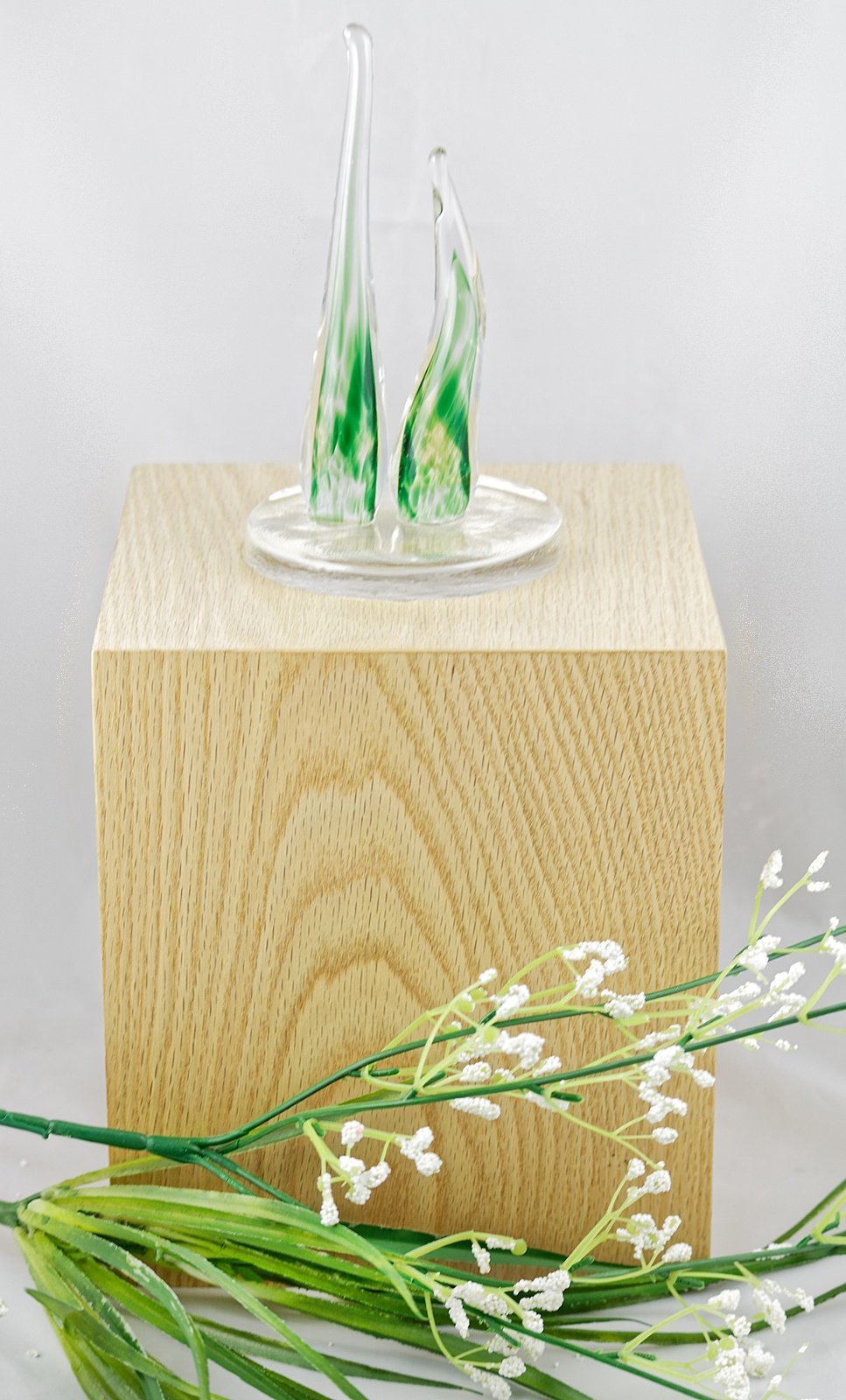 Urne funéraire "Printemps" en verre et en bois - La Meduse - Verre soufflé